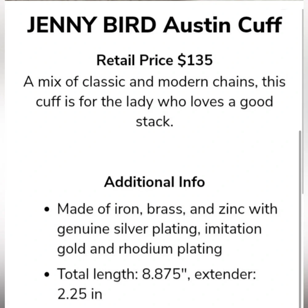 JENNY BIRD Austin Cuff mixed metals bracelet - Picture 3 of 5